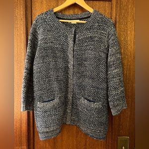 Sweater-jacket, navy, with pockets